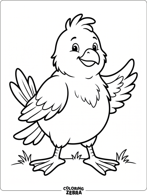 A big yellow bird standing with a friendly pose