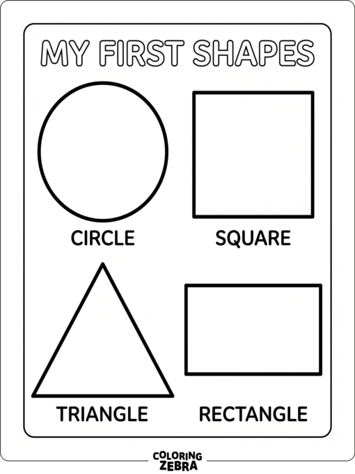 Un conjunto de formas básicas con contornos marcados