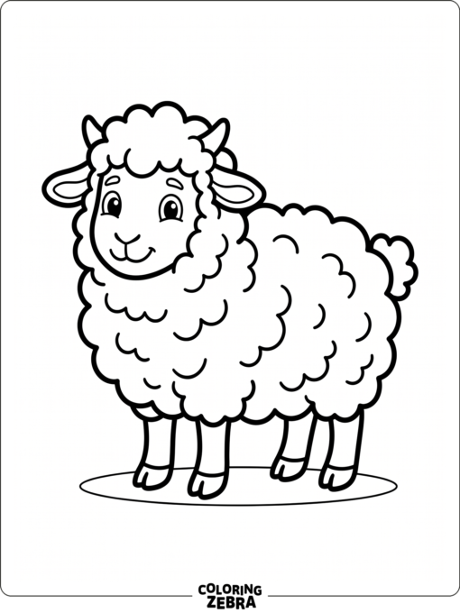 A simple sheep outline with fluffy wool