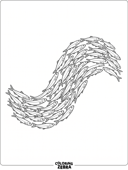 A school of silver fish swimming together