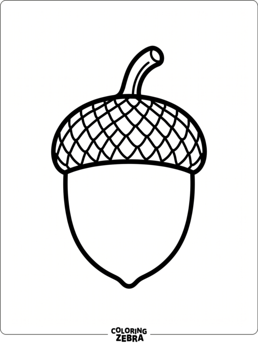 A simple acorn with a bold outline