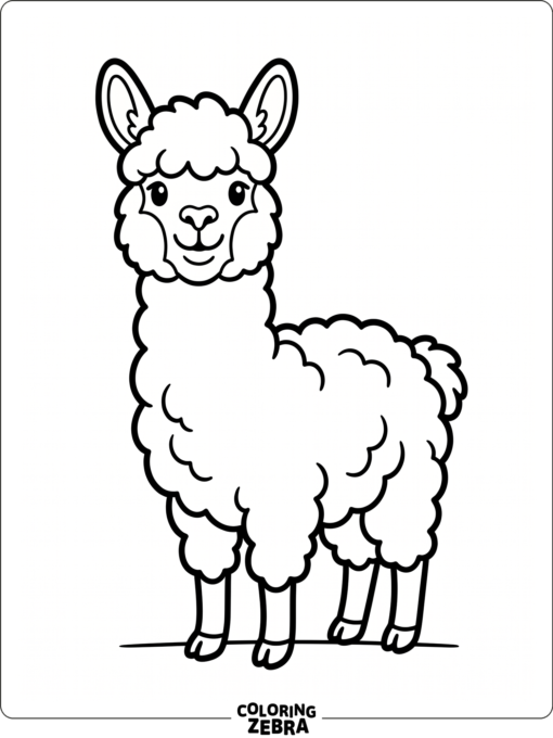 A simple alpaca outline with a plain background