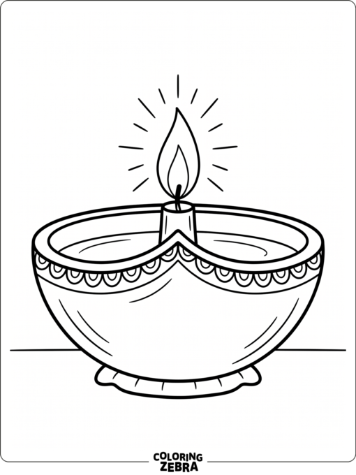 large diya with a plain border