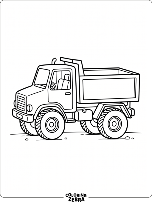 A simple dump truck with an empty bed