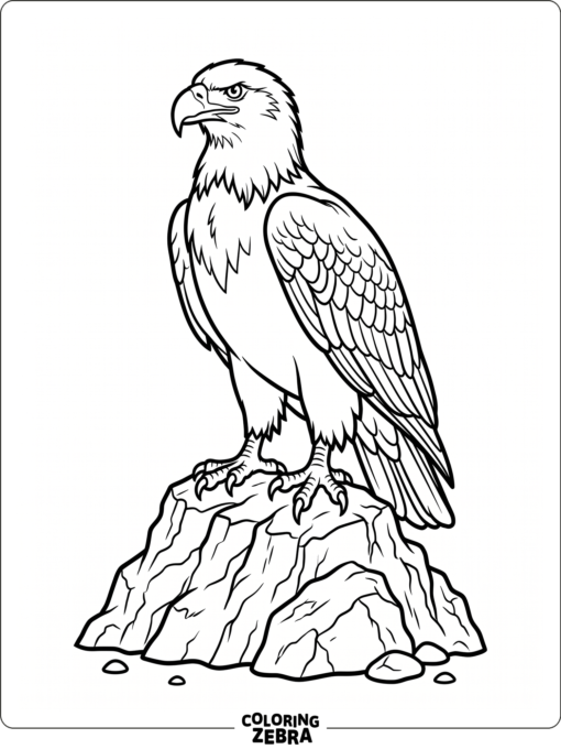 A simple eagle standing on a rock