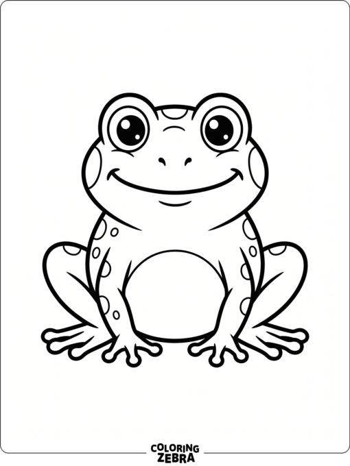 A simple front-facing frog with a plain background