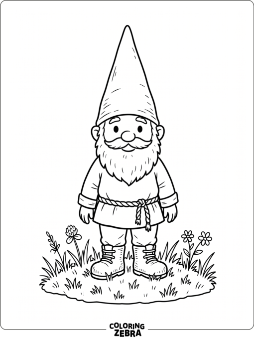 A tiny gnome with a plain hat and boots