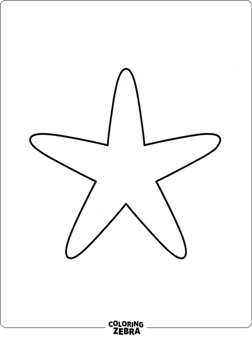 A simple starfish with smooth arms and clean lines