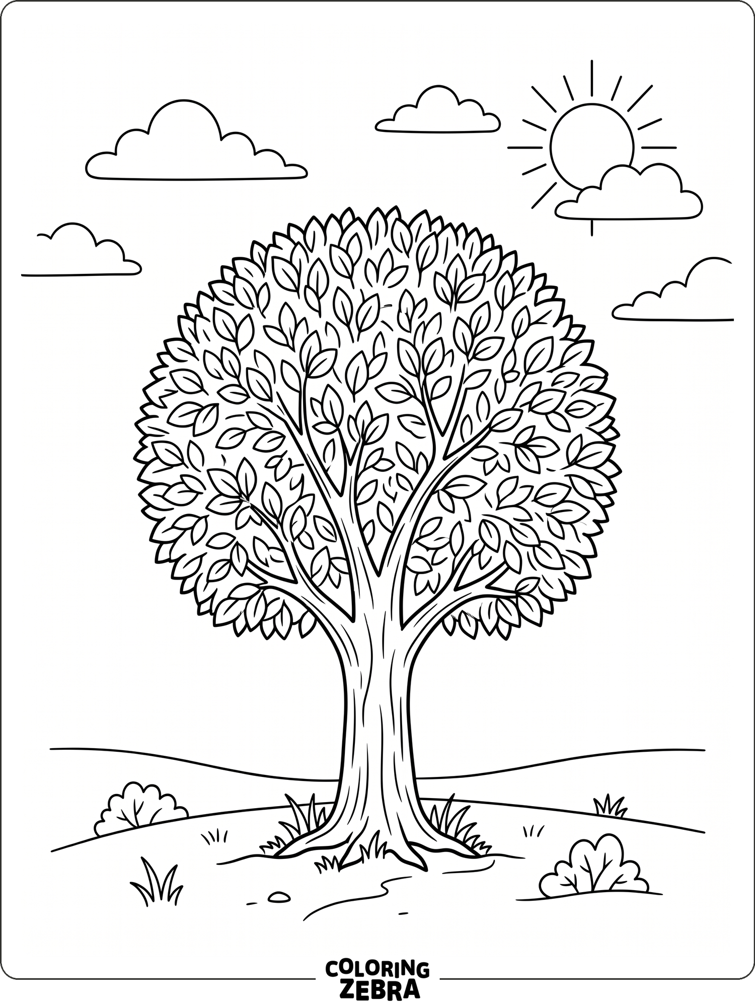 79 Free Tree Coloring Pages - Printable PDF Sheets