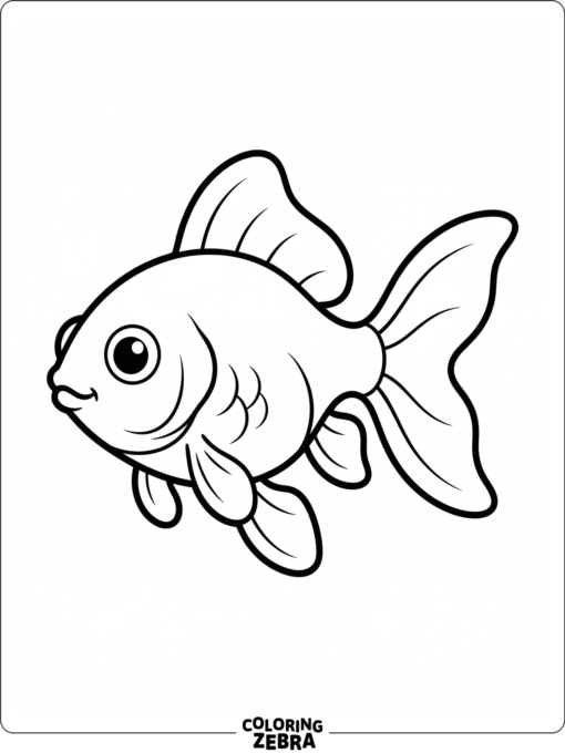 A simple goldfish with smooth fins