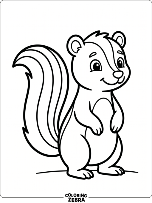 A simple skunk outline with bold lines