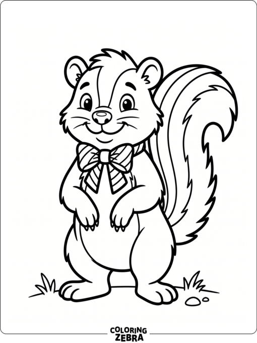 A skunk wearing a bow tie