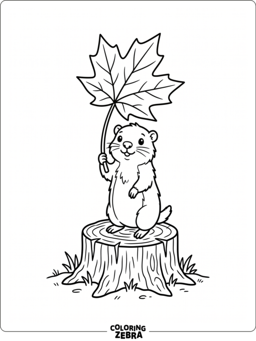 Small groundhog on a stump