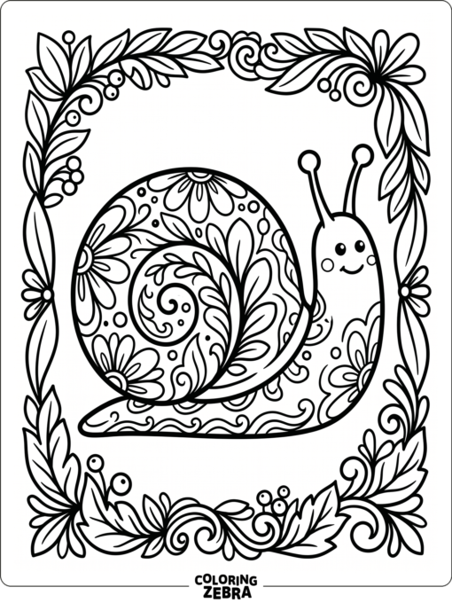 An ornamental snail with flowing shell patterns