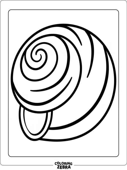 A close-up of a snail shell with spiral bands