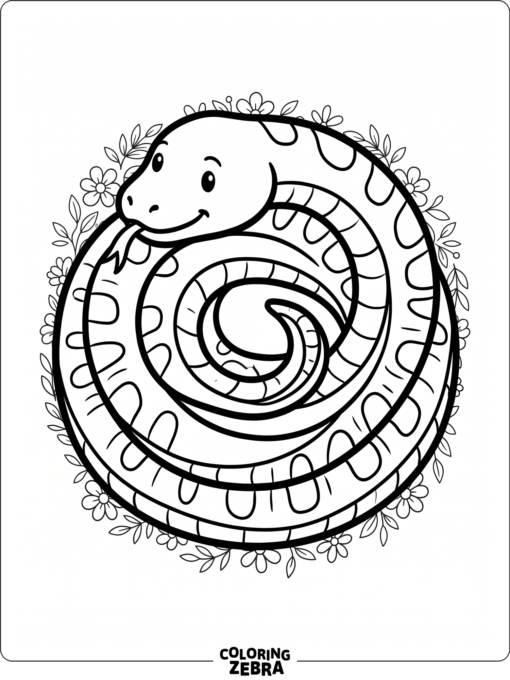 A coiled snake with a clean body shape and uncluttered background