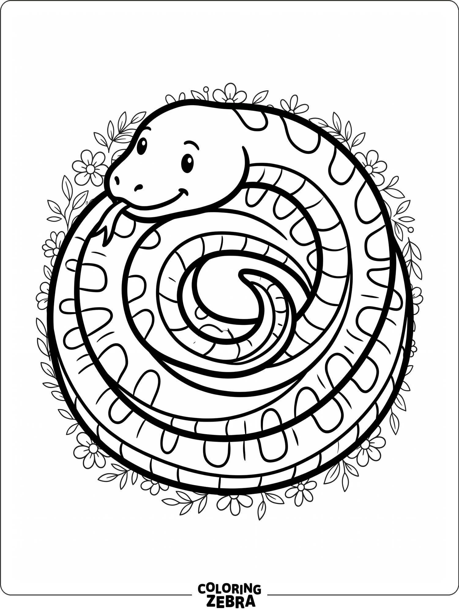 A coiled snake with a clean body shape and uncluttered background