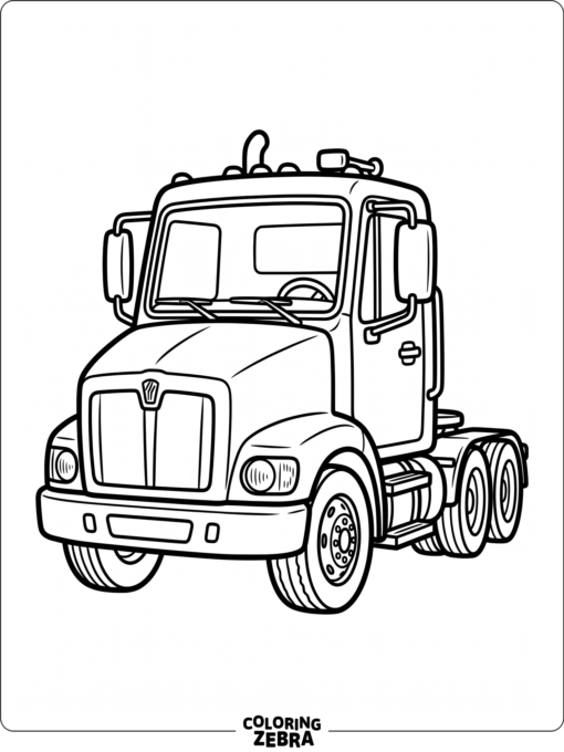 Truck Cab Outline Coloring Sheet