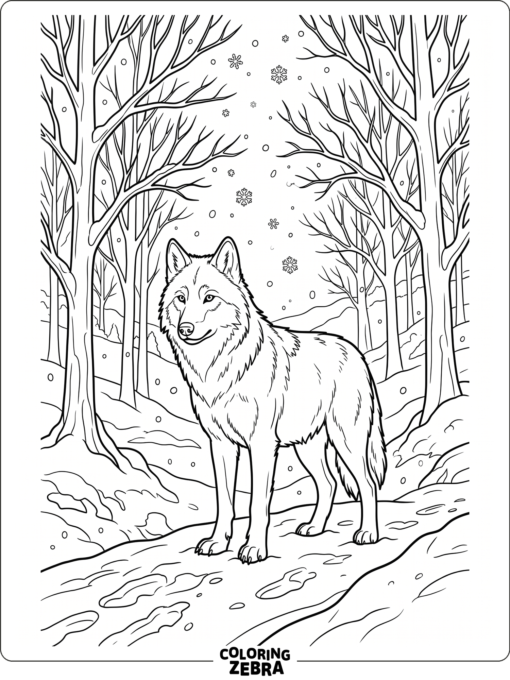 A wolf in a snowy landscape