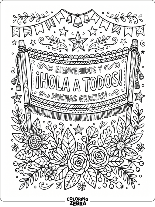 Spanish greeting banner for Cinco de Mayo