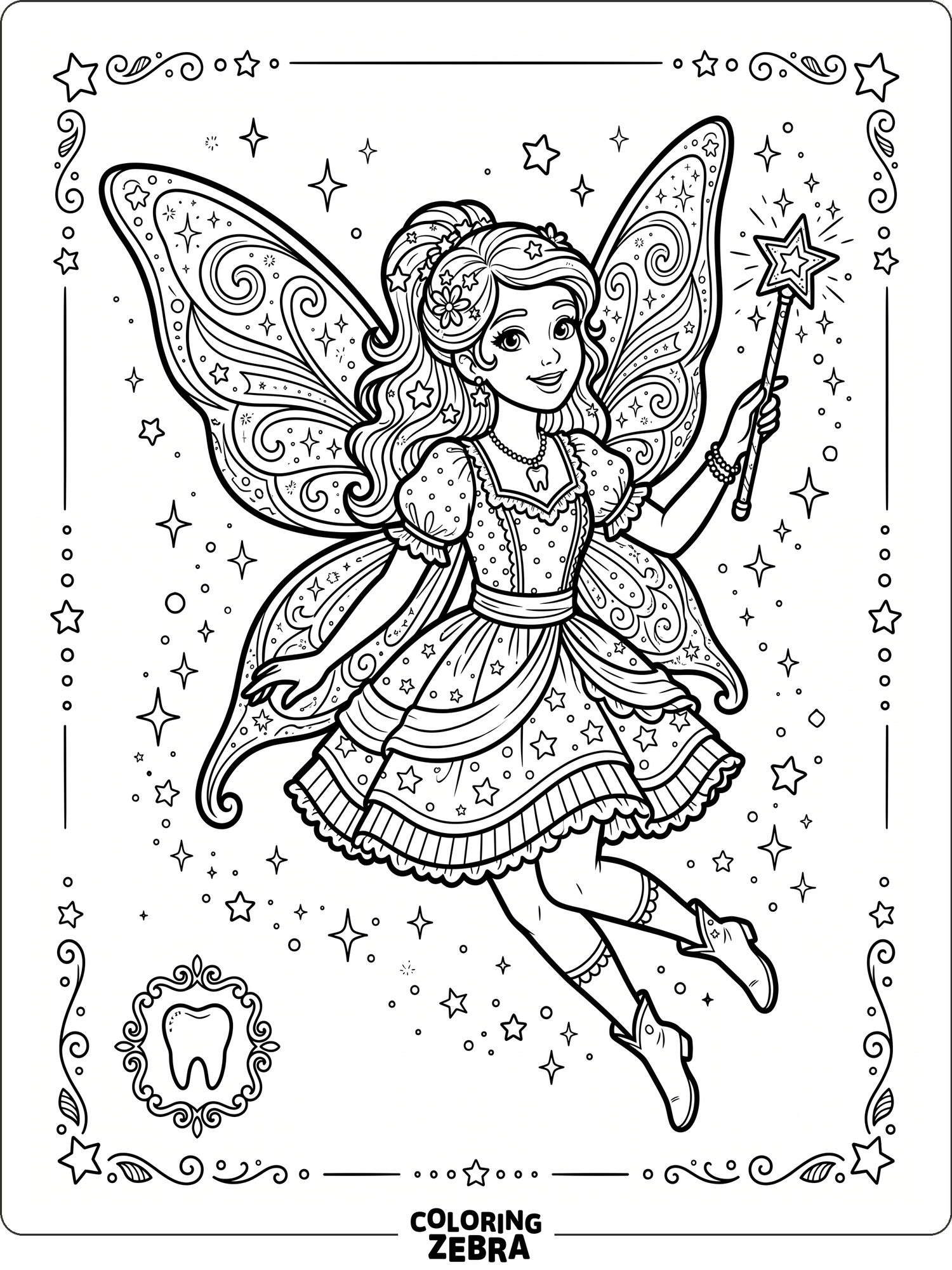35 Free Tooth Fairy Coloring Pages - Printable PDF Sheets