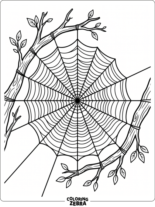 A spider web stretched between two branches