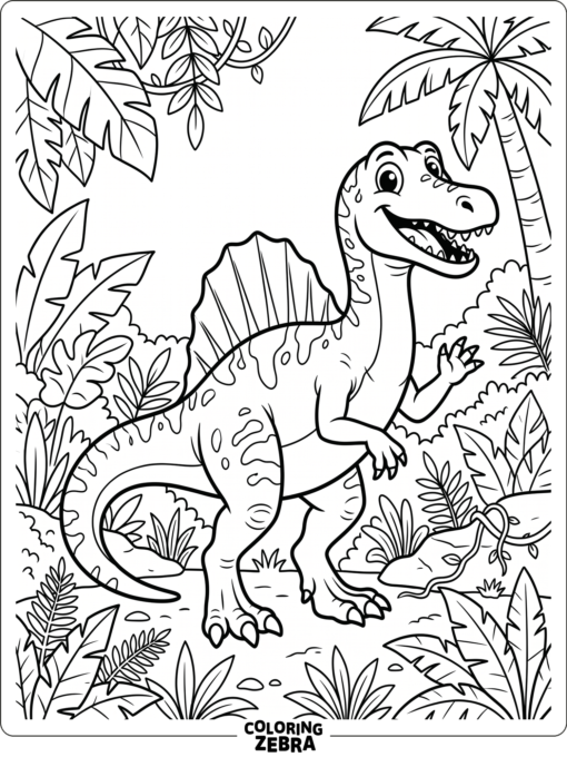 A friendly spinosaurus for kids