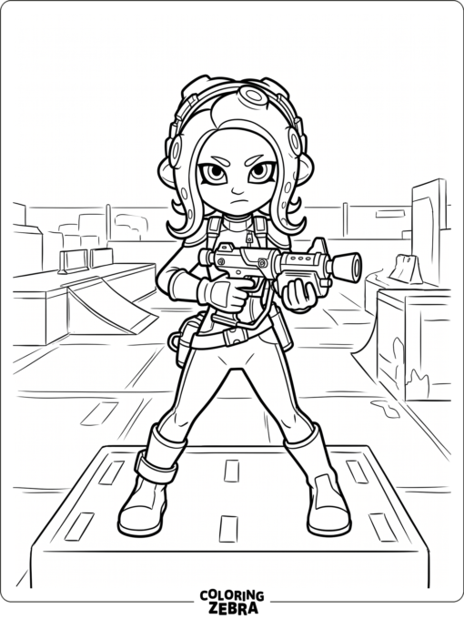 Agent 8 with a hero weapon in an arena