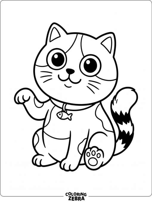 A cat-like mascot with big eyes