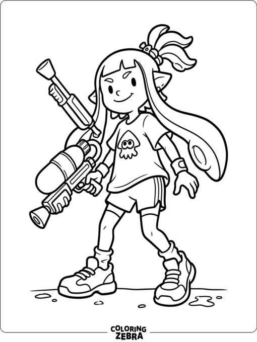 An inkling girl in a sporty outfit