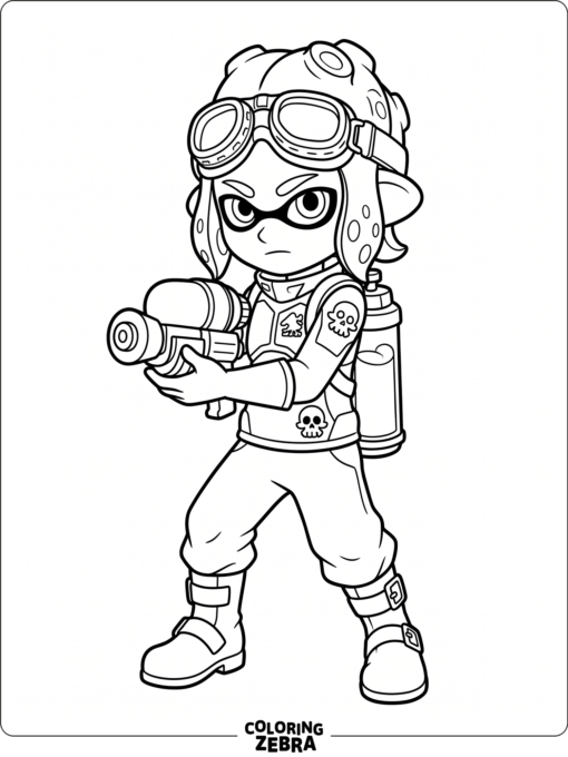 An octarian soldier with goggles and a weapon
