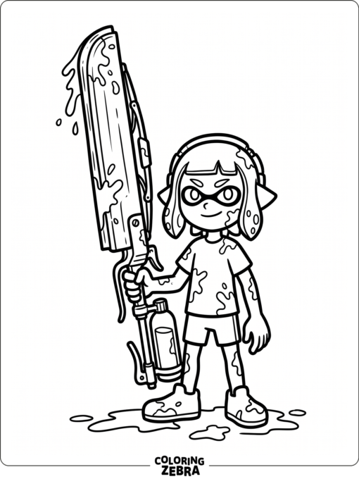 Splatana held upright with curved blade