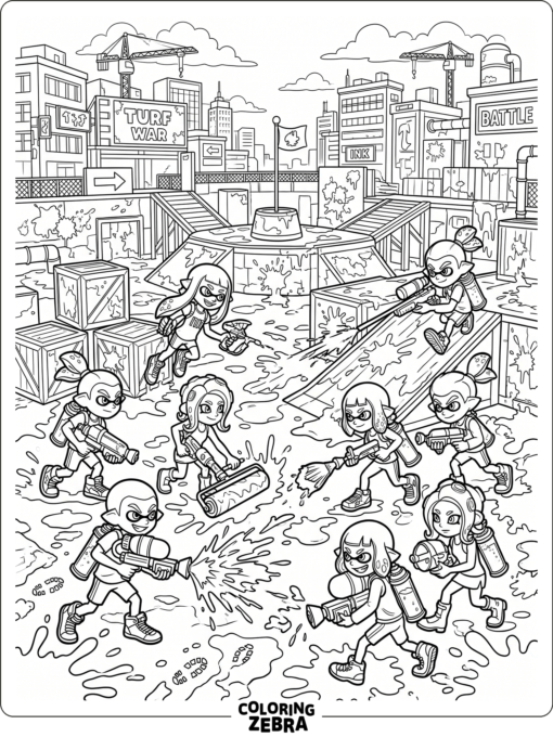 Two teams facing off in a turf war