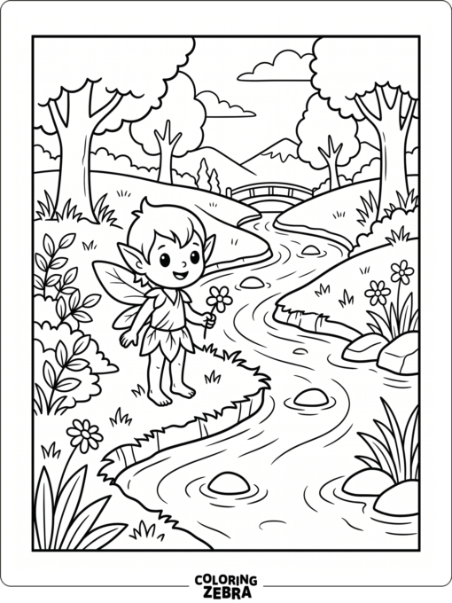 A small sprite near a stream