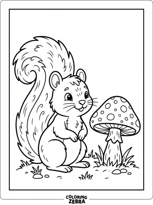 A squirrel with a big fluffy tail