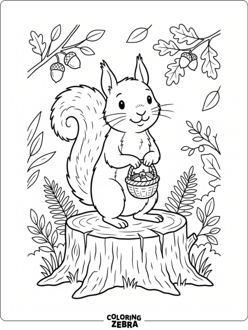 A squirrel named Nutkin on a stump