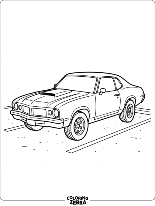 A muscle sedan with a hood scoop and bold wheels