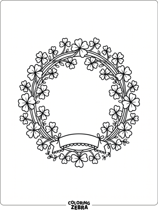 Simple shamrock wreath with a small banner