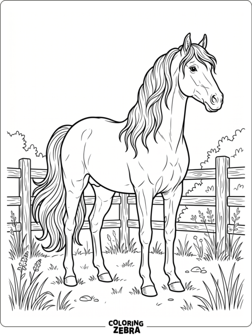 A proud stallion with an arched neck