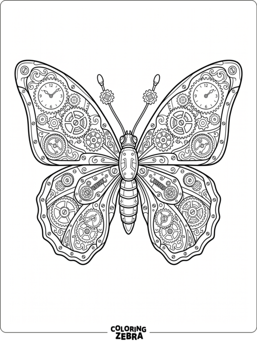 A butterfly with gears and clockwork wings
