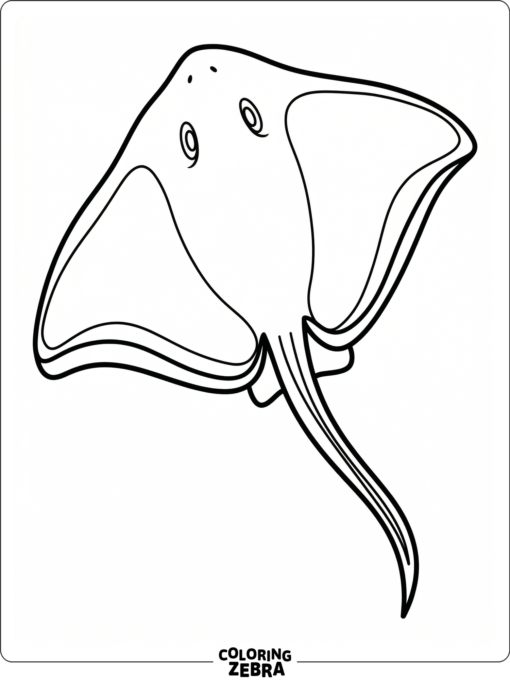 A simple stingray outline with wide fins