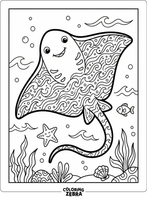 A stingray with repeating pattern details