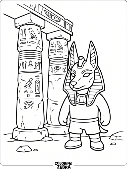 Stumble Guys game character wearing an Anubis mask