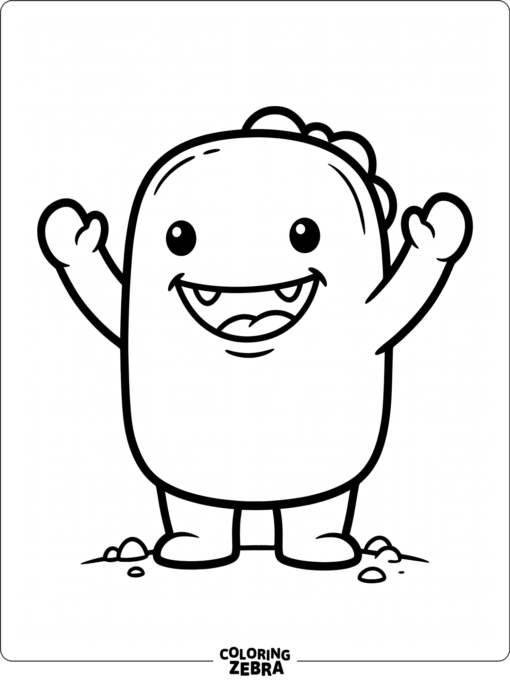 Round domo-style character with raised arms