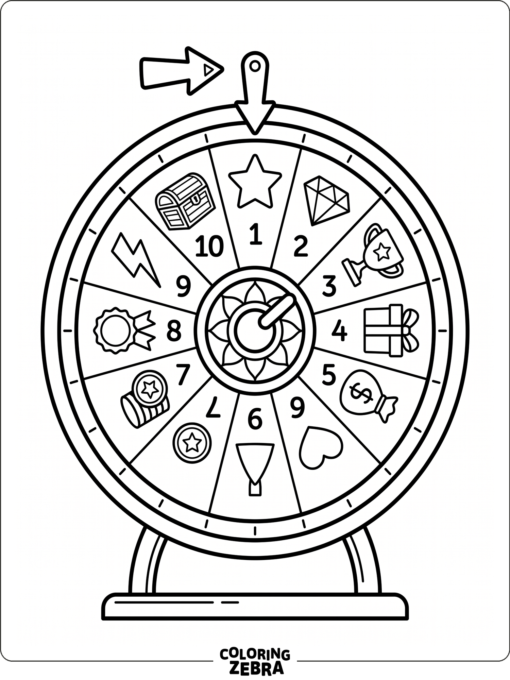 Lucky wheel with prize icons