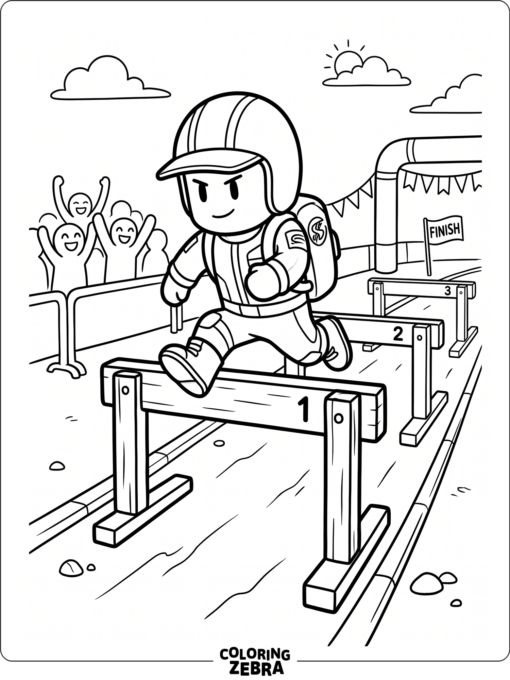 Stumble Guys game character climbing through an obstacle course