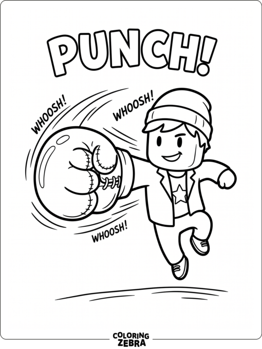 Stumble Guys game character doing a punch emote