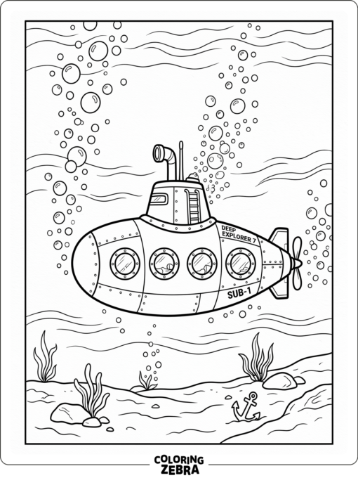 A submarine below the ocean surface