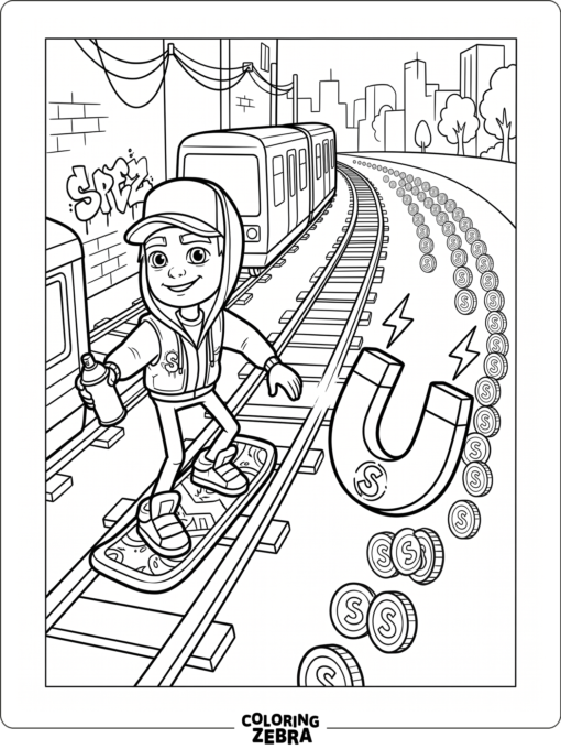 Subway Surfers coin magnet pulling in coins