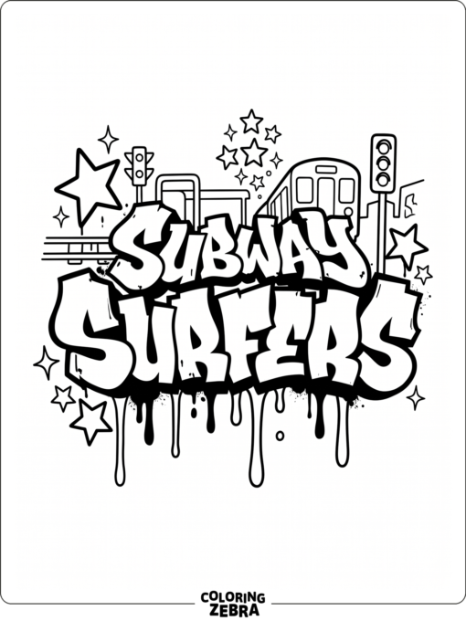 Subway Surfers logo with graffiti style details